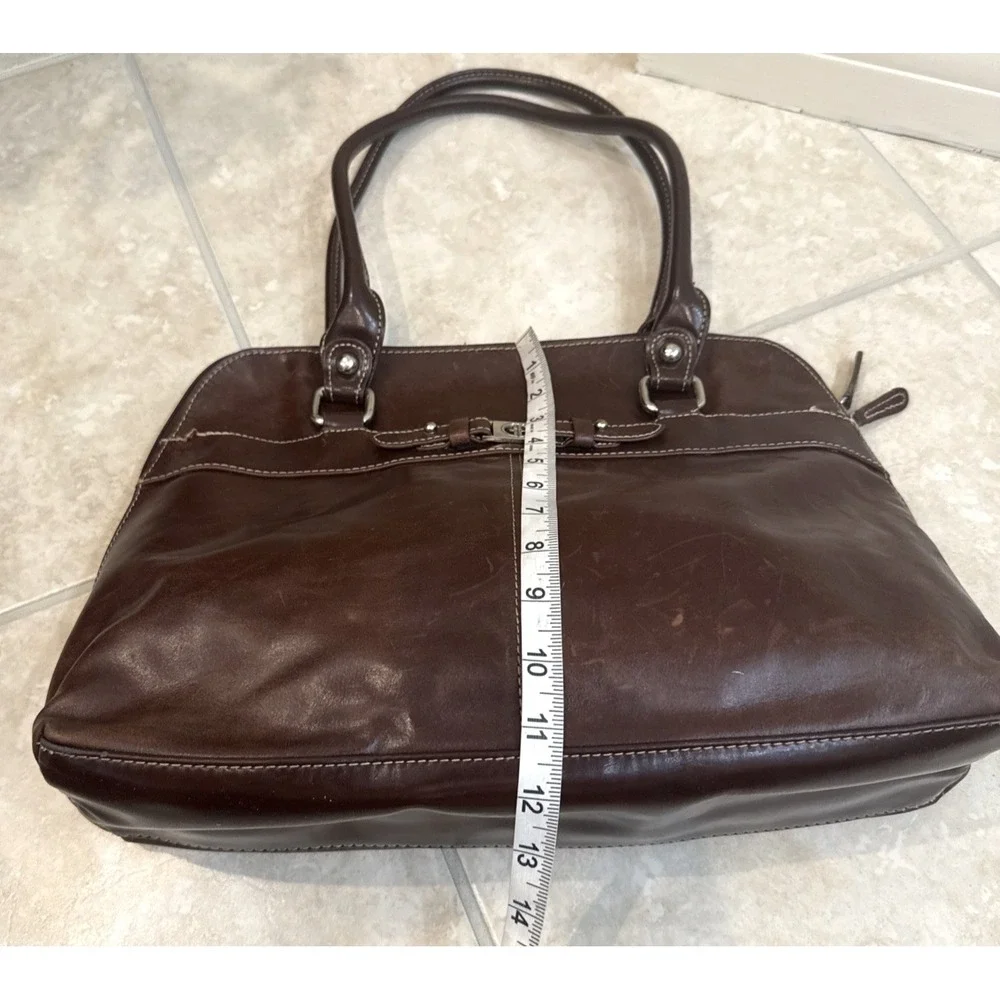 Giani Bernini Business Tote Laptop Shoulder Bag Purse Distressed faux Leather